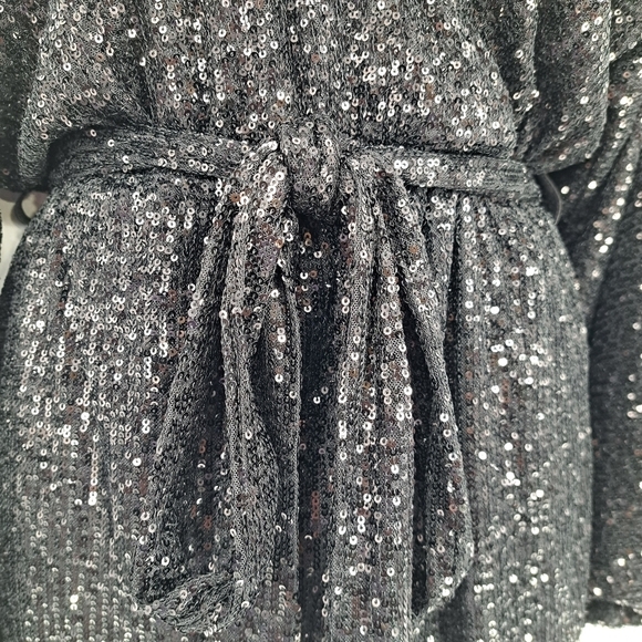 Princess Polly Black All Over Sequin Dancing Queen Mini Dress Size 4 - Picture 5 of 13